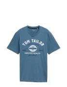 Tom Tailor Logo Tee Blå