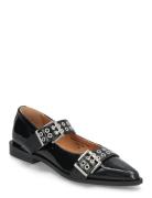 Bianco Biavictoria Double Buckle Ballet Flat Nappalak Svart