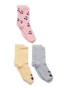 Lindex Sock 3 P Sg Cherries Multi/patterned