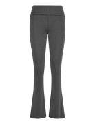 Monki Low Waist Flared Ribbed Trousers Svart