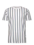 Lindbergh Striped Piqué Tee S/S Vit