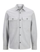 Jack & J S Jprraymond Melange Solid Ls Overshirt Sn Grå