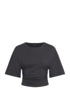 Gina Tricot Soft Touch Ruched Tee Svart