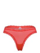 Understatement Underwear Mesh Lace Trim Thong Svart