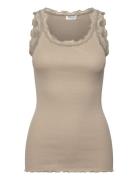 Rosemunde Rwbabette Silk Sl U-Neck Long Lace Khaki Green