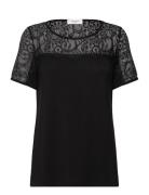 Rosemunde Rwbiarritz Lace Ss T-Shirt Svart