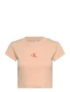 Calvin Klein Jeans Monogram Baby Tee Orange