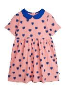 Mini Rodini Outlined Hearts Aop Ss Dress Rosa