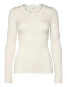 Rosemunde Rwbabette Ls Regular Lace T-Shirt Vit