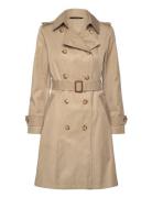 Lauren Ralph Lauren Double-Breasted Cotton-Blend Trench Coat Beige