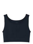 LMTD Nlffayle Rib Crop Tank Top Marinblå