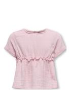 Kids Only Kmgthyra Life S/S Top Wvn Noos Rosa