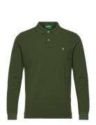 United Colors Of Benetton L/S Polo Shirt Khaki Green