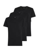 Calvin Klein S/S V Neck 3Pk Svart