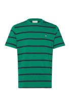 GANT Striped Ss T-Shirt Grön