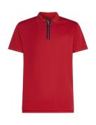 Tommy Hilfiger Zip Liquid Cotton Reg Polo Röd