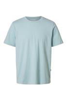 Selected Homme Slhaspen Slub Ss O-Neck Tee Noos Blå