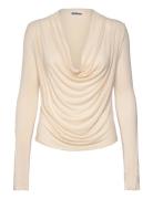 Weekday Drape Long Sleeve Top Beige