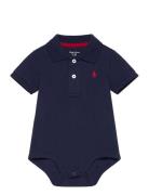 Ralph Lauren Baby Cotton Interlock Polo Bodysuit Marinblå