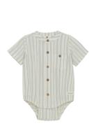 En Fant Body Shirt Ss Stripe Kräm