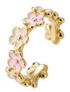 Bud To Rose Calista Enamel Ring Ivory/Lt-Pink/Gold Guld