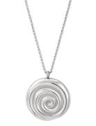 Bud To Rose Spiral Necklace Silver Silver