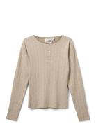 Sofie Schnoor Young Petriciasy Pointelle Longsleeve Tee Beige