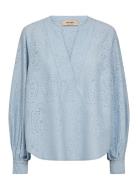 MOS MOSH Mmyen Sina Lace Blouse Blå