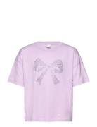 Lindex Top With Rhinest S Bow Lila