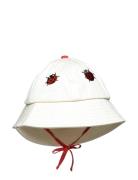 Mini Rodini Ladybug Emb Sun Hat Vit