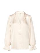 Lindex Shirt Satin Frill Vit