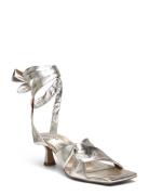 Dante6 Dante6-Ziya Heeled Leather Sandals Silver