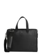 Calvin Klein Ck Premium Leather Laptop Bag Svart