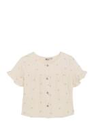 Daily 7 Ruffle Shirt Allover Print Kräm