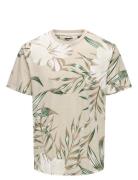 ONLY & SONS Onsklop Reg Ss Floral Tee Beige