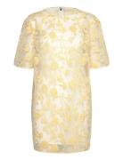 ROTATE Birger Christensen Flower Beads Boxy Dress Gul