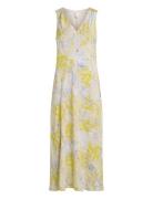 Calvin Klein Print Abstract Ecovero Vn Dress Gul