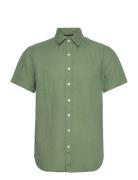 Sebago Linen Shirt Short Sleeve Grön