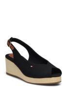 Tommy Hilfiger Flag Mid Wedge Espad Slingback Svart