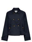 ONLY Carmakoma Carapril Life Short Trenchcoat Otw Noos Marinblå