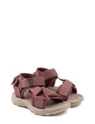 Pom Pom Trecking Sandal Velcro Burgundy