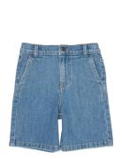 Copenhagen Colors Organic Wide Leg Denim Shorts Blå