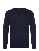 Abacus Mens Liffin V-Neck Pullover Marinblå