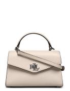 Lauren Ralph Lauren Crosshatch Leather Small Farrah Satchel Kräm