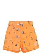 Color Kids Swim Shorts, Aop Orange