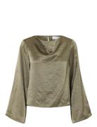 Selected Femme Slfselene Ls Draped Neckline Top B Grön
