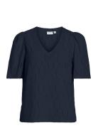 Vila Vimarcella V-Neck 2/4 Top/R Marinblå