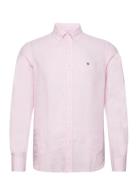 Morris Douglas Linen Ss Shirt-Classic Fit Rosa