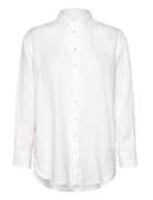 Lauren Ralph Lauren Over Floral-Logo Linen Shirt Vit