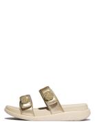 FitFlop F-Mode Go Beadie-Button Adj. Flatform 2-Bar Slides Kräm
